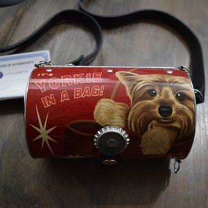 Vintage Littlearth "Yorkie in a bag" Bark-O Novelty Crossbody Canister Metal